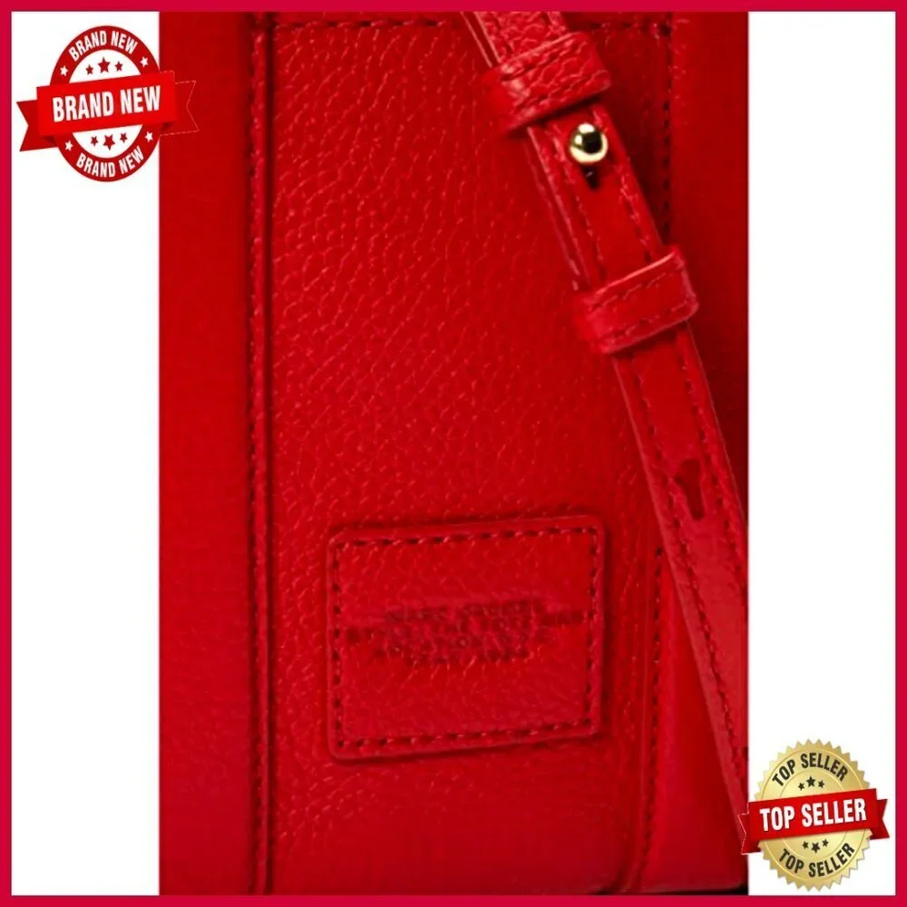 Leather Crossbody Tote Bag with Zipper Closure and Shoulder Strap